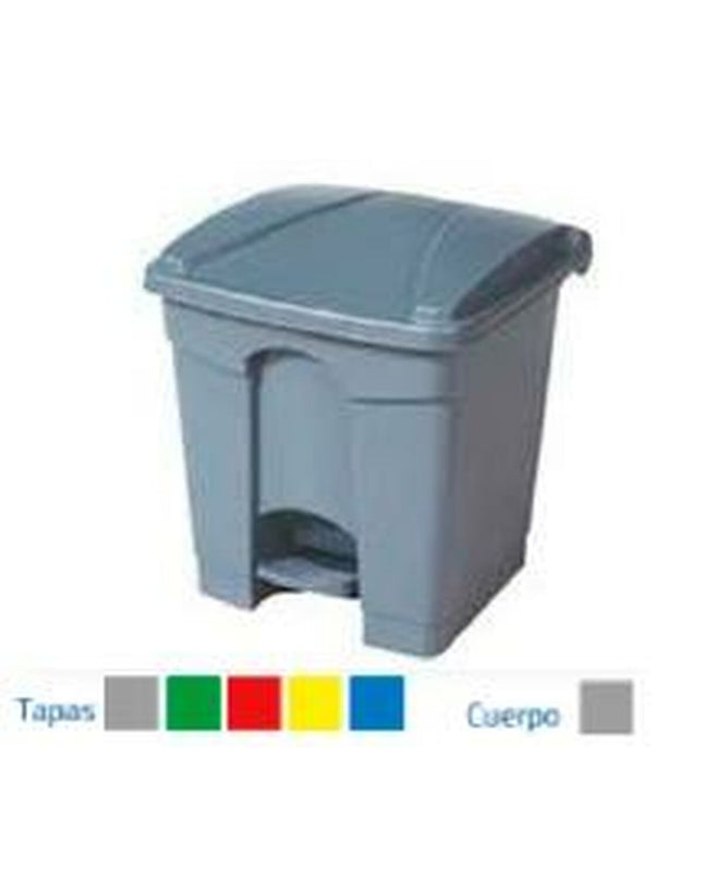 Gray rectangular plastic waste bin with a 30L capacity, suitable for home storage and kitchen organization by BigBuy Home.
