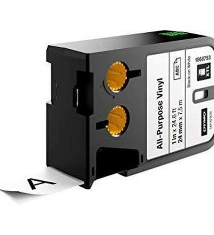 Dymo thermisch transferlint in wit en zwart, 24x7.5 mm, 6 stuks, geschikt voor kantoorartikelen en elektronische kantoortoepassingen