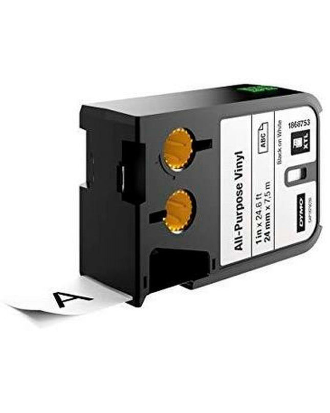 Dymo thermisch transferlint in wit en zwart, 24x7.5 mm, 6 stuks, geschikt voor kantoorartikelen en elektronische kantoortoepassingen