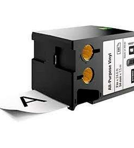 Dymo XTL thermal transfer ribbon in 54mm width, white and black, shown as a pack of three for office labelling and printing tasks.