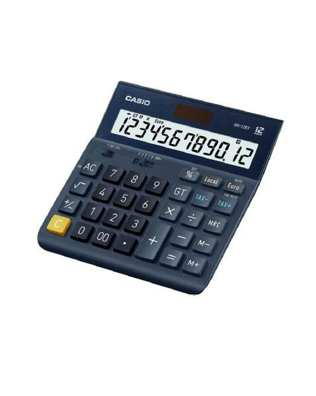 Set of ten black Casio DH-12ET calculators, office electronics and stationery, with numeric keypad and display screens.