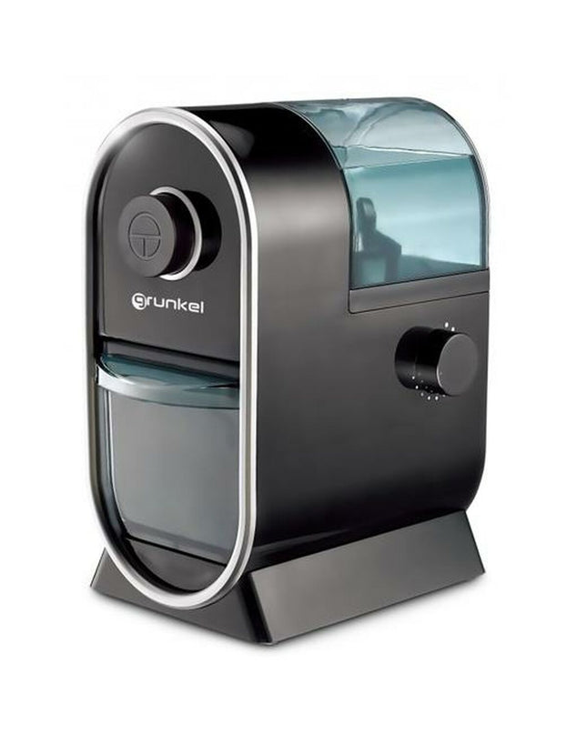 Black Grunkel Koffiemolen 120W coffee grinder with a compact design, suitable for brewing fresh coffee at home.