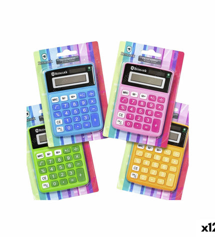 Set of 12 Bismark calculator icons for office electronics and stationery, featuring compact, functional design.