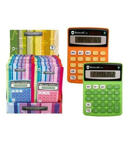 Set of 12 Bismark calculator office electronics and stationery, featuring compact digital calculators with numeric keypads.