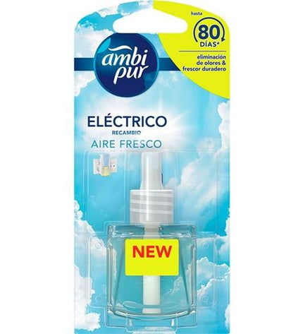 Set of nine Ambi Pur AIRE FRESCO refill bottles for electric air fresheners, 21.5 ml each, designed to keep indoor air smelling fresh.