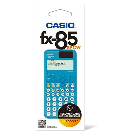 Set of 10 Casio FX-85SPCW scientific calculators in blue, compact office electronics for math and science calculations.