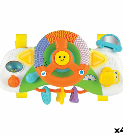 Winfun baby stroller steering wheels set with four small plastic steering wheels, ideal for children's play and toy cars.
