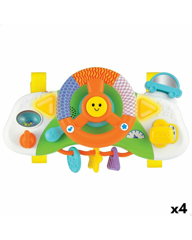 Winfun baby stroller steering wheels set with four small plastic steering wheels, ideal for children's play and toy cars.