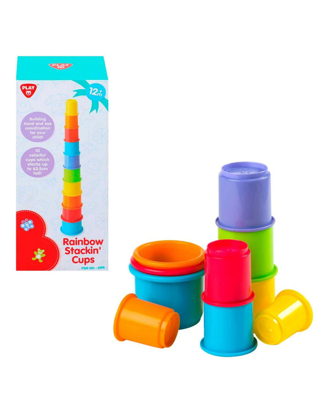 Set of six PlayGo baby agility toys with 10 colorful parts, measuring 7x27x7 cm, designed for early childhood developmental play.