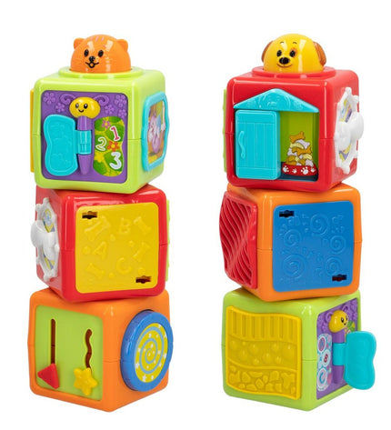 Set of six Winfun baby agility toys with three parts each, measuring 8x24.5x8 cm, designed for young children’s play and development.