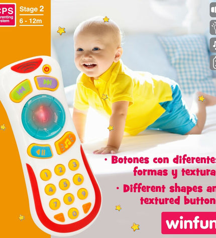 Set of 12 Winfun toy controllers for babies, measuring 7x16.5x3 cm, colorful plastic play accessories for young children.