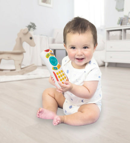 Set of 12 Winfun baby toy controllers, 7 x 16.5 cm, colorful plastic play accessories for young children.