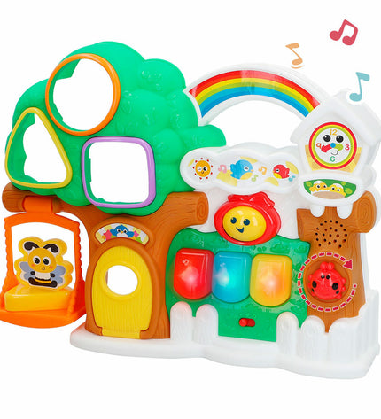Set of six Winfun interactive baby toys featuring colorful house designs, perfect for early childhood play and development.