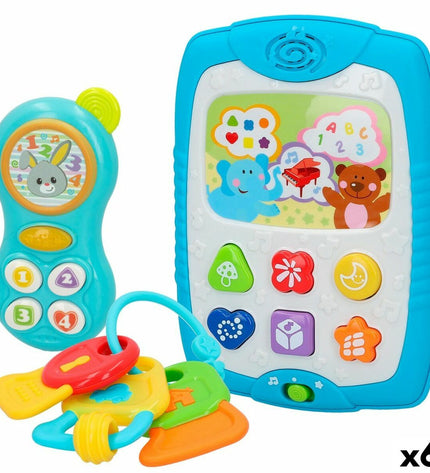 Set van 3 Winfun baby speelgoed items, kleurrijke speelonderdelen voor jonge kinderen, 13 x 18,5 x 2,5 cm, 6 stuks.
