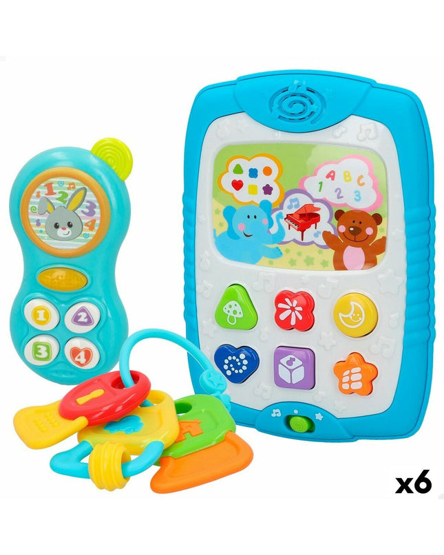 Set van 3 Winfun baby speelgoed items, kleurrijke speelonderdelen voor jonge kinderen, 13 x 18,5 x 2,5 cm, 6 stuks.