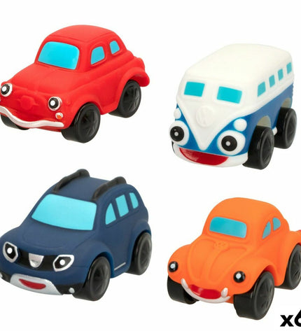 Set of six Motor Town toy vehicles, colorful miniature cars and trucks from the Motor Town toy and game vehicle collection.