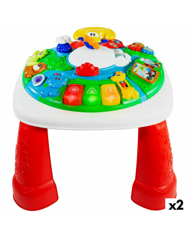 Two Winfun activity centers for babies, measuring 47x41x47 cm, featuring colorful toys and interactive elements for young children.