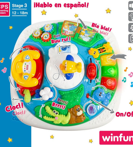 Winfun baby activity centers, set of 2, measuring 47x41x47 cm, colorful toys for young children to enjoy and explore.