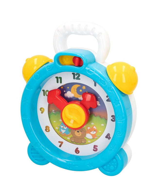Six PlayGo children's toy clocks, colorful and designed for young kids, suitable as educational playtime accessories.