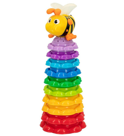 Two Winfun stacking blocks for babies, measuring 13 x 35.5 x 13 cm, colorful toddler toy for early learning and play.