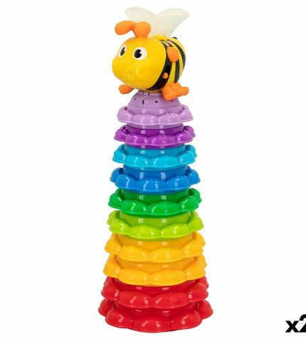 Winfun stacking blocks for babies, set of 2, colorful toy for young children, measuring 13 x 35.5 x 13 cm.
