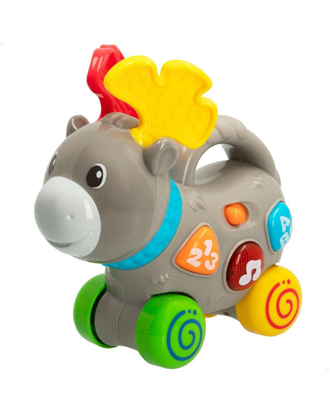 Six Winfun baby plush eland toys, 17x17x7.5 cm, soft and safe for young children, ideal for early play and sensory development.