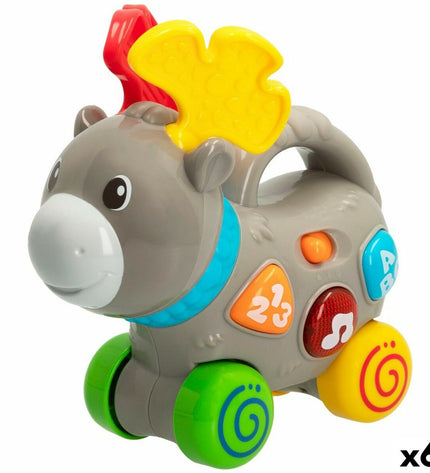 Set of six Winfun baby plush eland toys, 17x17x7.5 cm, soft and colorful toys for young children to play and cuddle.