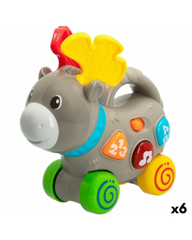 Set of six Winfun baby plush eland toys, 17x17x7.5 cm, soft and colorful toys for young children to play and cuddle.
