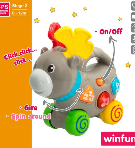 Set of six Winfun baby plush eland toys, 17x17x7.5 cm, soft, colorful, suitable for young children’s play and cuddling.