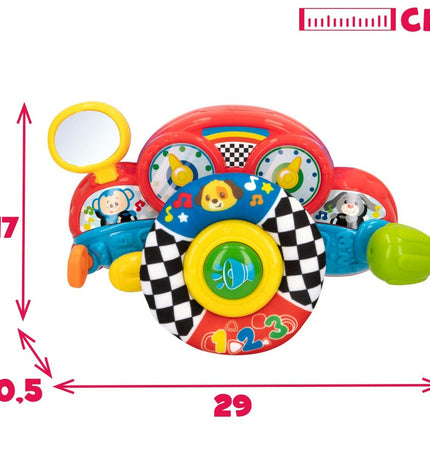 Set of four Winfun baby stroller steering wheels, 29x17x10.5 cm, designed for children's toy wagons and play equipment.