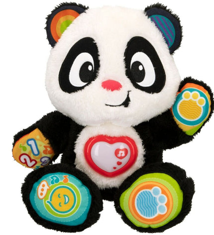 Set of four Winfun baby pandas toys, soft plush panda figures measuring 27x33x14 cm for young children’s play and comfort.
