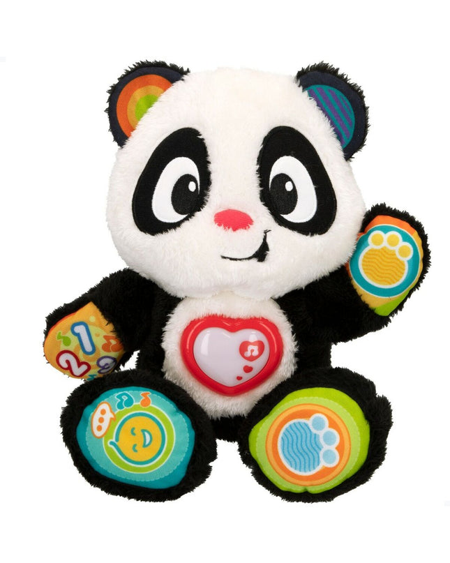 Set of four Winfun baby pandas toys, soft plush panda figures measuring 27x33x14 cm for young children’s play and comfort.