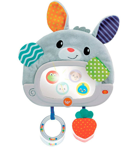 Set of four Winfun bunny-shaped baby toys, soft plush, measuring 25x35x2.5 cm, designed for young children’s play and comfort.