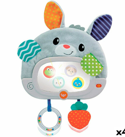 Set of four Winfun bunny-shaped baby toys, soft plush, measuring 25x35x2.5 cm, designed for young children’s play and development.