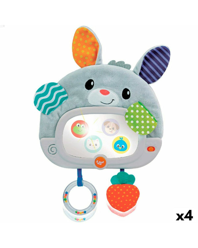Set of four Winfun bunny-shaped baby toys, soft plush, measuring 25x35x2.5 cm, designed for young children’s play and development.