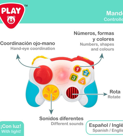 Set of four PlayGo baby toys featuring colorful, soft, and safe plastic shapes for young children to play and explore.