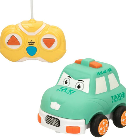 Set of six green Colorbaby remote-controlled police cars, 13x9x10 cm, suitable for children’s play and vehicle toys.