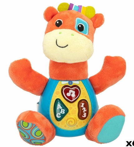 Set of six Winfun giraffe plush toys with sound, soft toy animals measuring 18 x 19 x 8.5 cm for children’s play and comfort.