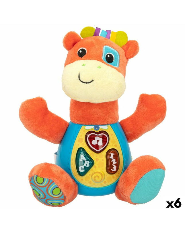 Set of six Winfun giraffe plush toys with sound, soft toy animals measuring 18 x 19 x 8.5 cm for children’s play and comfort.