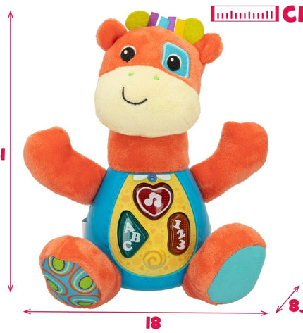 Six Winfun giraffe plush toys with sound, soft fabric, measuring 18x19x8.5 cm, perfect for playful and cuddly fun.