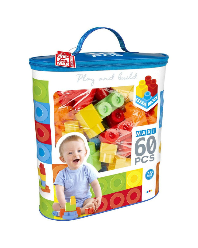 Color Block Bouwstenen Color Block 60-onderdelen, colorful building blocks for creative play and construction.