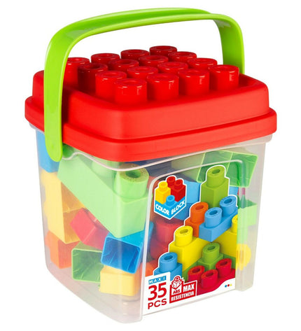 Color Block Bouwspel with 6 colorful basic cube blocks for creative building and play, ideal for children's educational games.