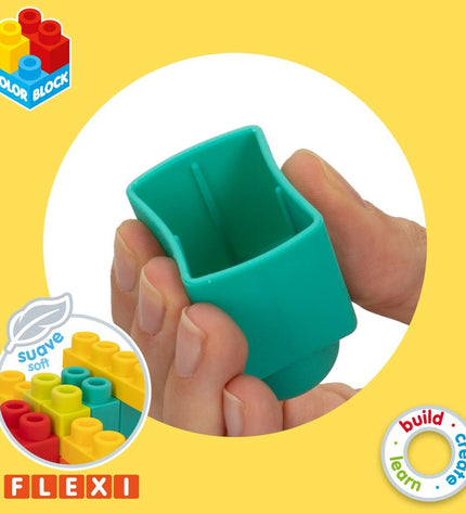 Color Block Bouwspel with 52 colorful interlocking building pieces for creative play and construction fun.