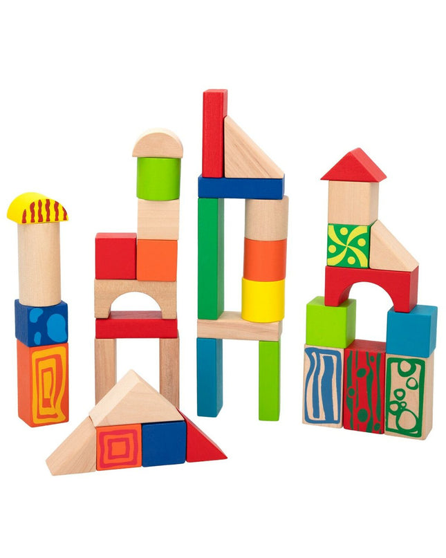 Woomax Bouwspel Woomax 50 onderdelen, 6 stukken, colorful building toy with various shapes for creative play.