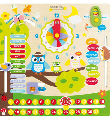 Set of six Woomax educational owl toys for babies, measuring 30x3x30 cm, designed for early learning and play.