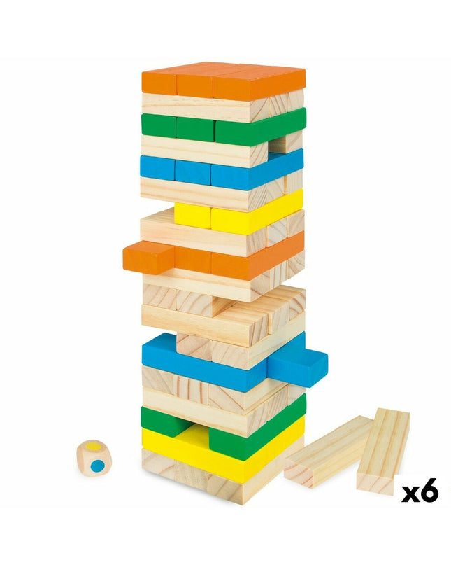 Woomax Jenga block set with six wooden pieces for stacking and game play, part of toys and games collection.