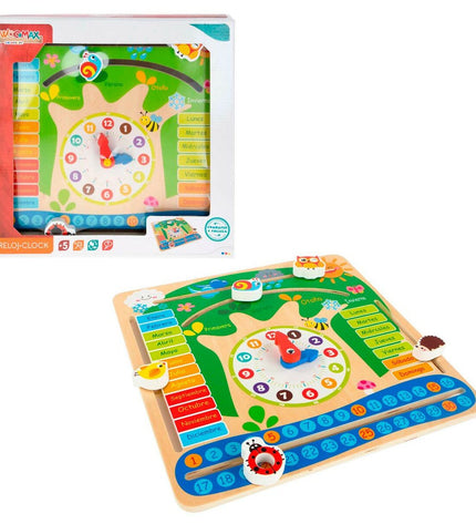 Set of six Colorbaby educational calendar toys, 30x30x3 cm, colorful interactive learning tools for children.
