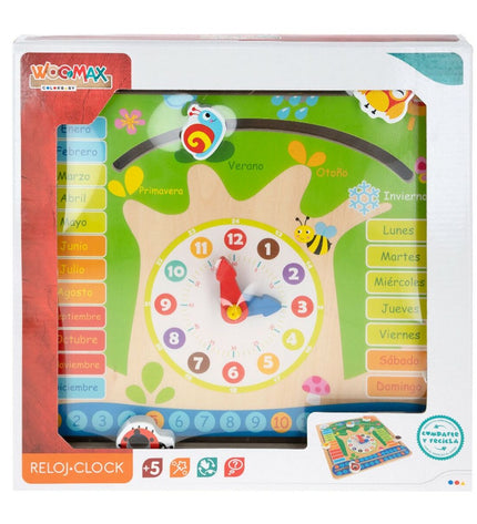 Set of six Colorbaby educational calendar toys, 30x30x3 cm, colorful learning game accessories for children.