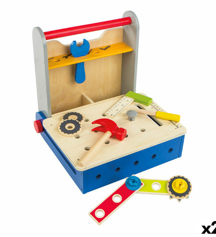 Colorbaby children's toy tool set with 20 pieces, including wrenches, screwdrivers, and hammers, for pretend play.