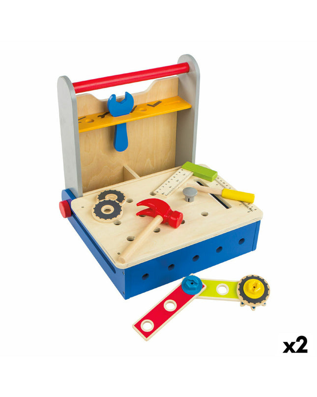 Colorbaby children's toy tool set with 20 pieces, including wrenches, screwdrivers, and hammers, for pretend play.